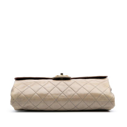 Chanel Jumbo Cc Quilted Calfskin Straight Flap