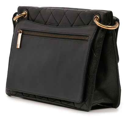 Chanel Jumbo Cc Quilted Caviar Chunky Chain Flap