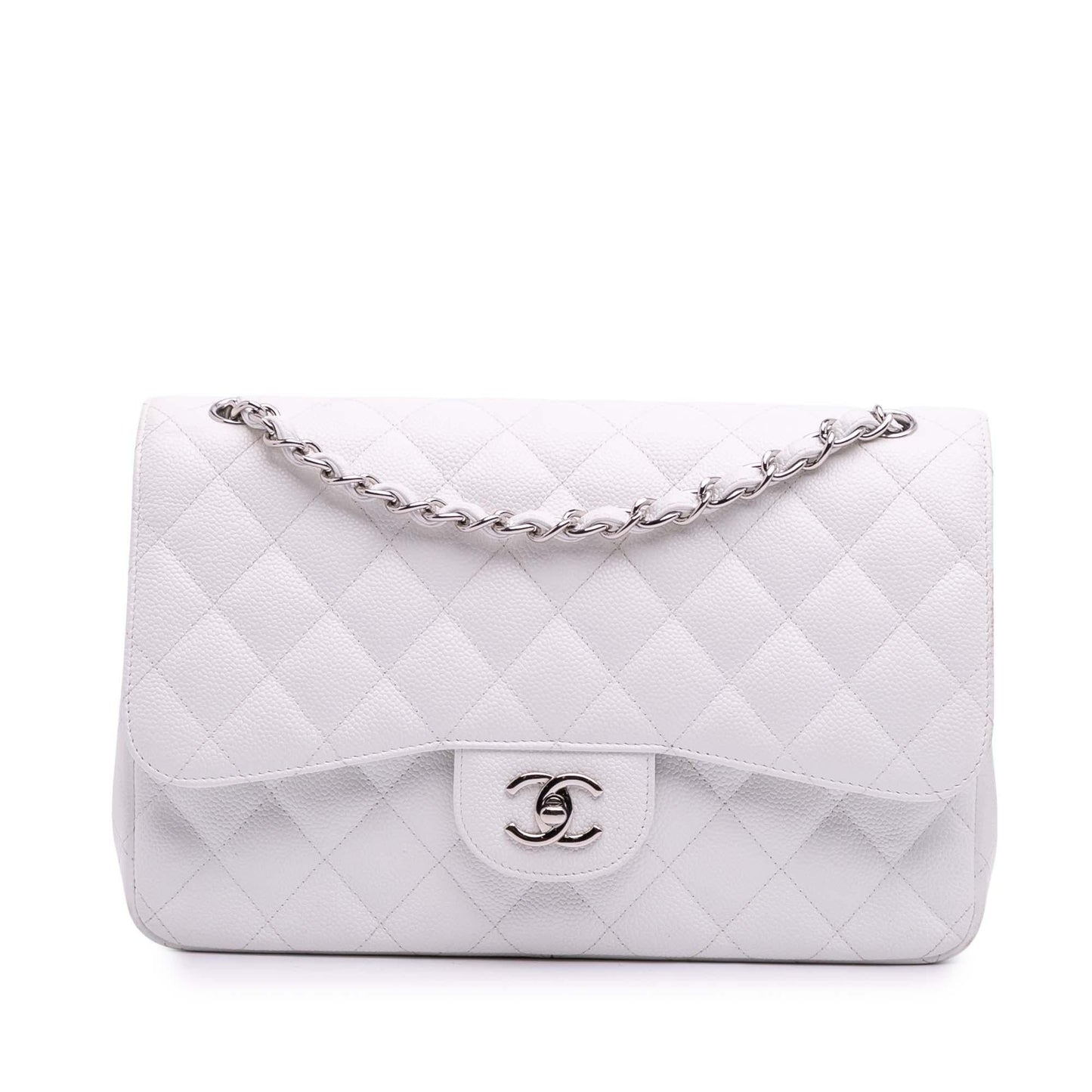 Chanel Gabrielle Caviar White Shoulder Bag Style 4