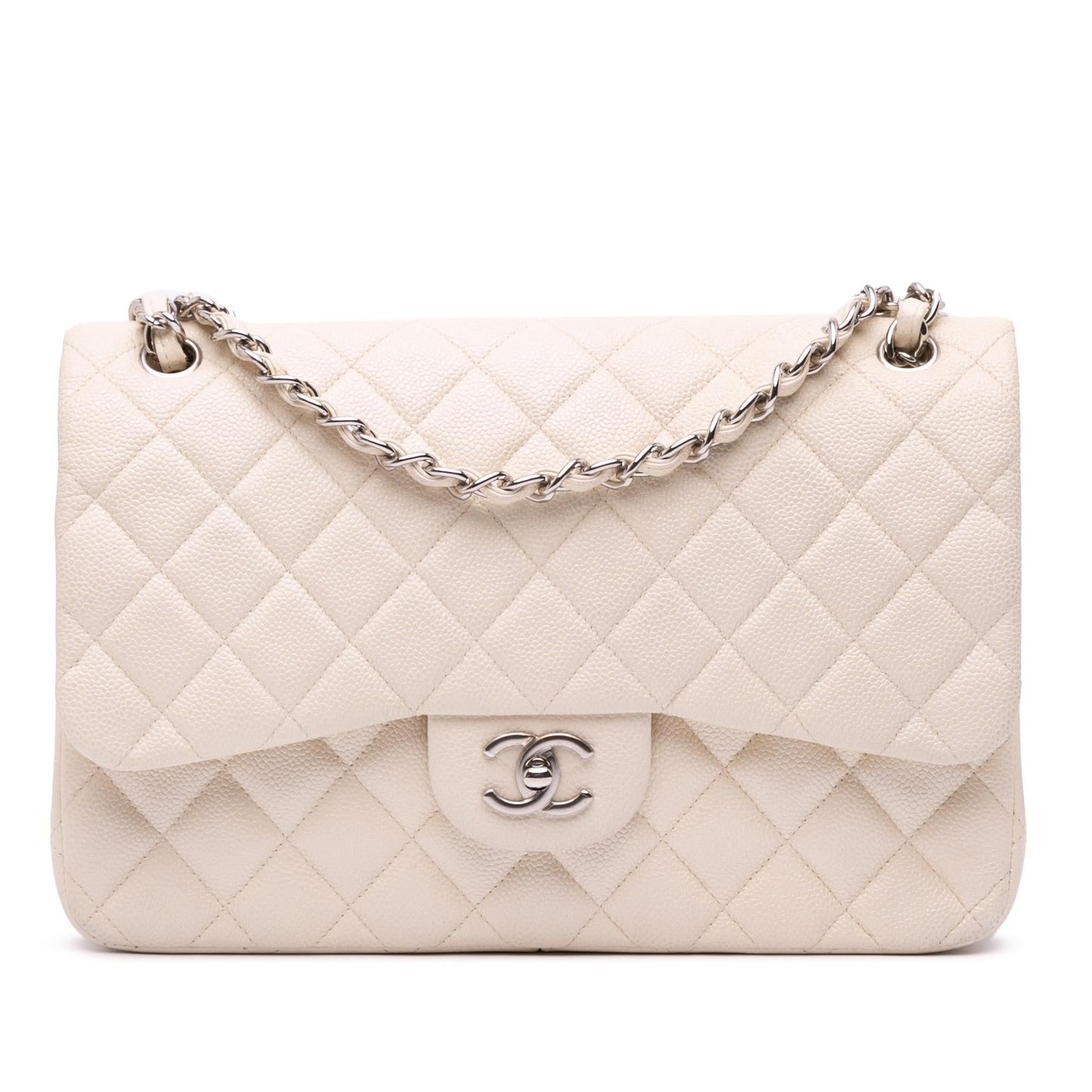 Chanel Gabrielle Caviar White Shoulder Bag Style 3