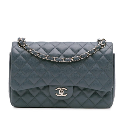 Chanel Gabrielle Caviar Blue Shoulder Bag Caviar