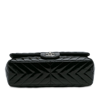 Chanel Jumbo Classic Chevron Patent Single Flap