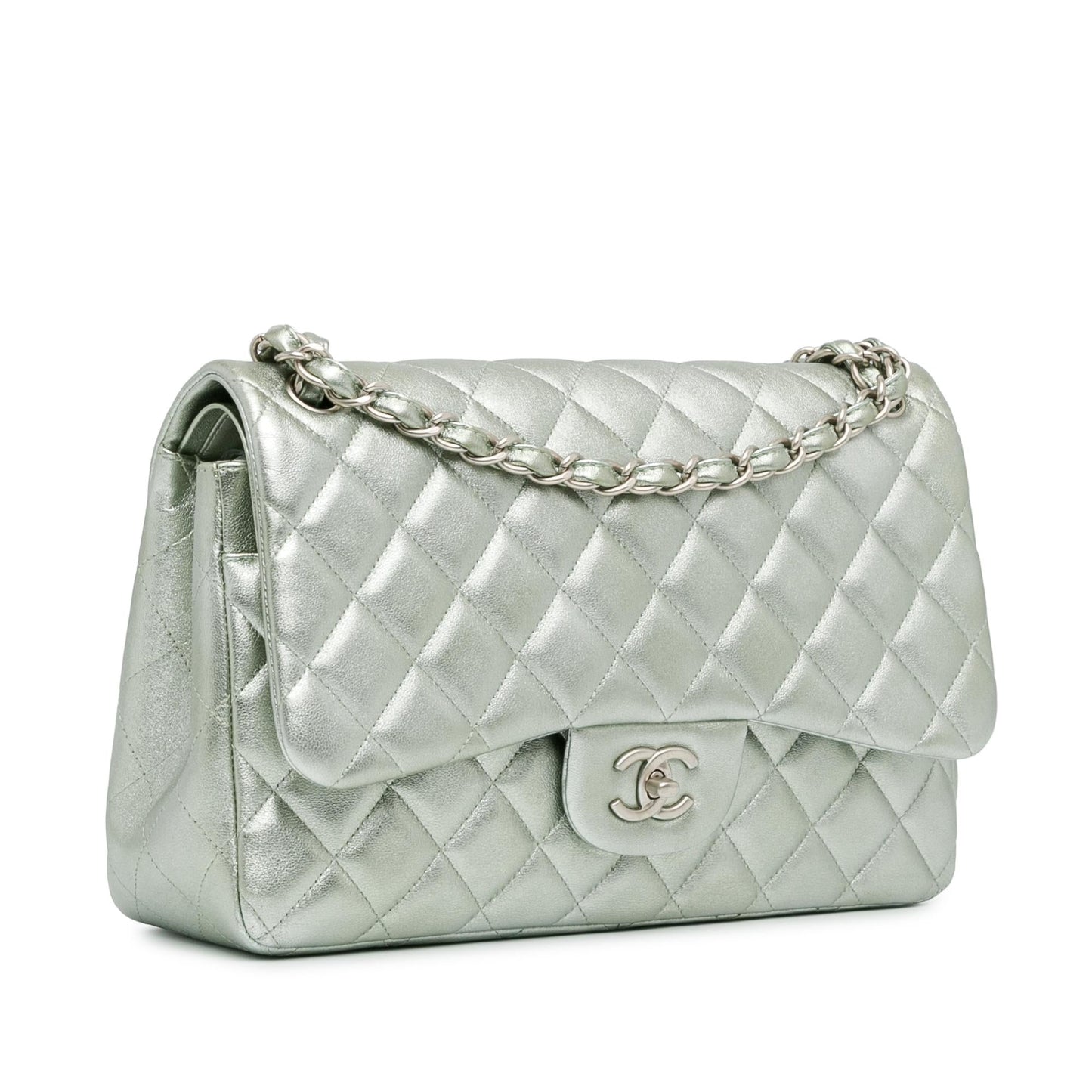 Chanel Gabrielle Lambskin Silver Shoulder Bag