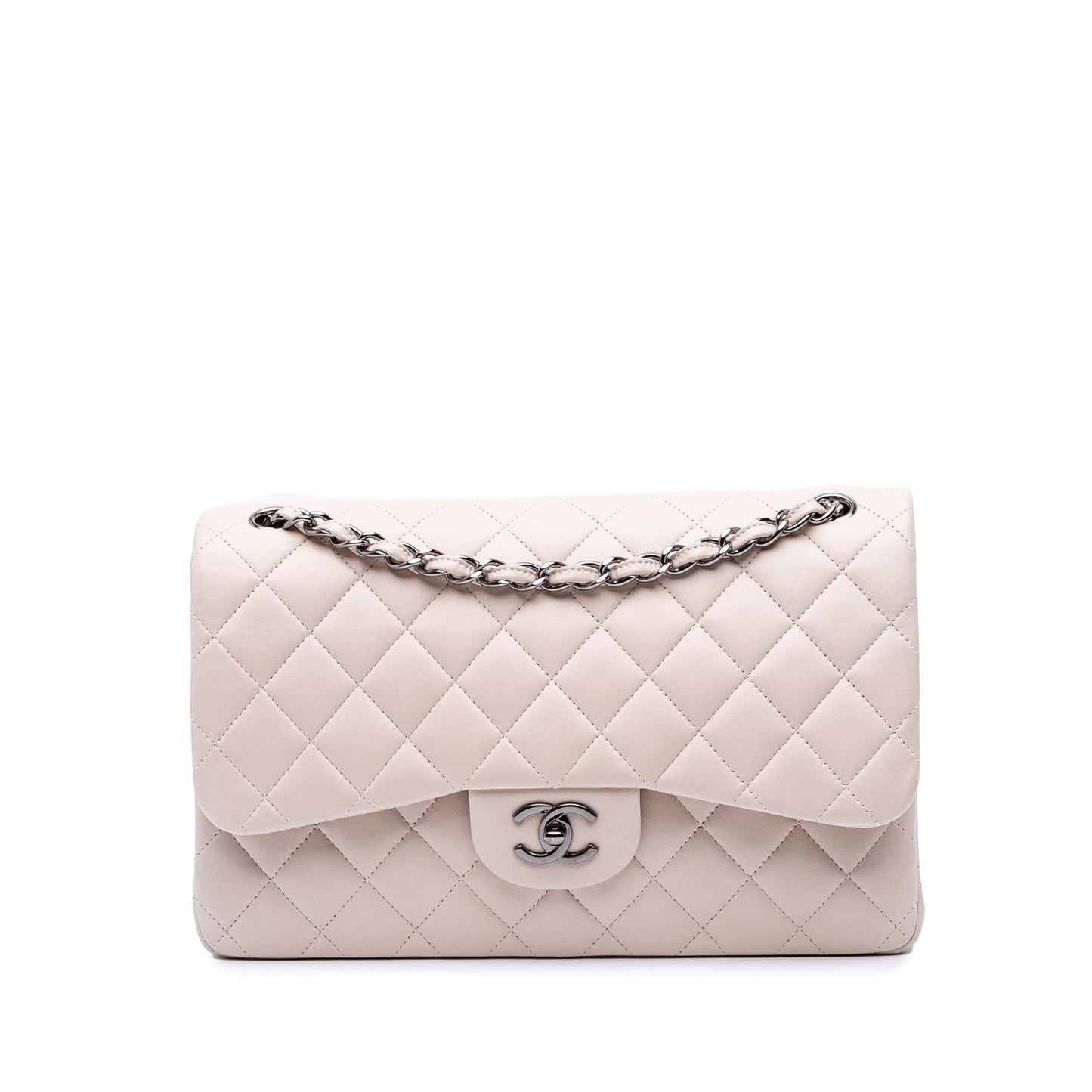 Chanel Gabrielle Lambskin White Shoulder Bag Style 7