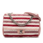 Chanel Jumbo Stripe Jersey Felt And Rope Flap