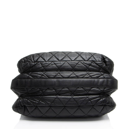 Chanel Lambskin 3 Accordion Maxi Flap Bag