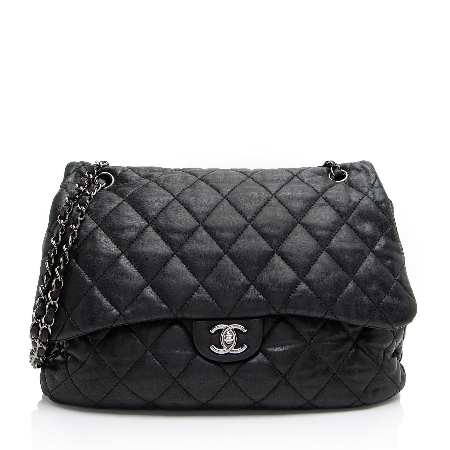 Chanel Lambskin 3 Accordion Maxi Flap Bag