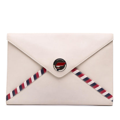 Chanel Gabrielle Lambskin White Shoulder Bag Style 10