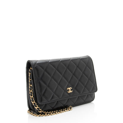 Chanel Lambskin Classic Wallet On Chain