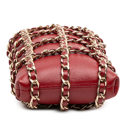 Chanel Gabrielle Lambskin Red Shoulder Bag Style 9