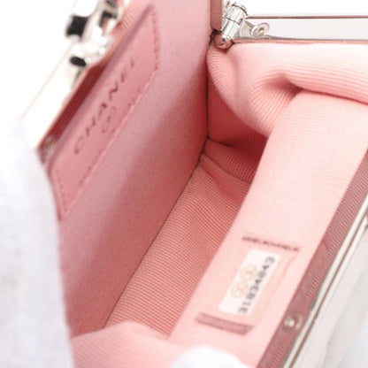 Chanel Lambskin And Acrylic Kiss Clutch With Chain