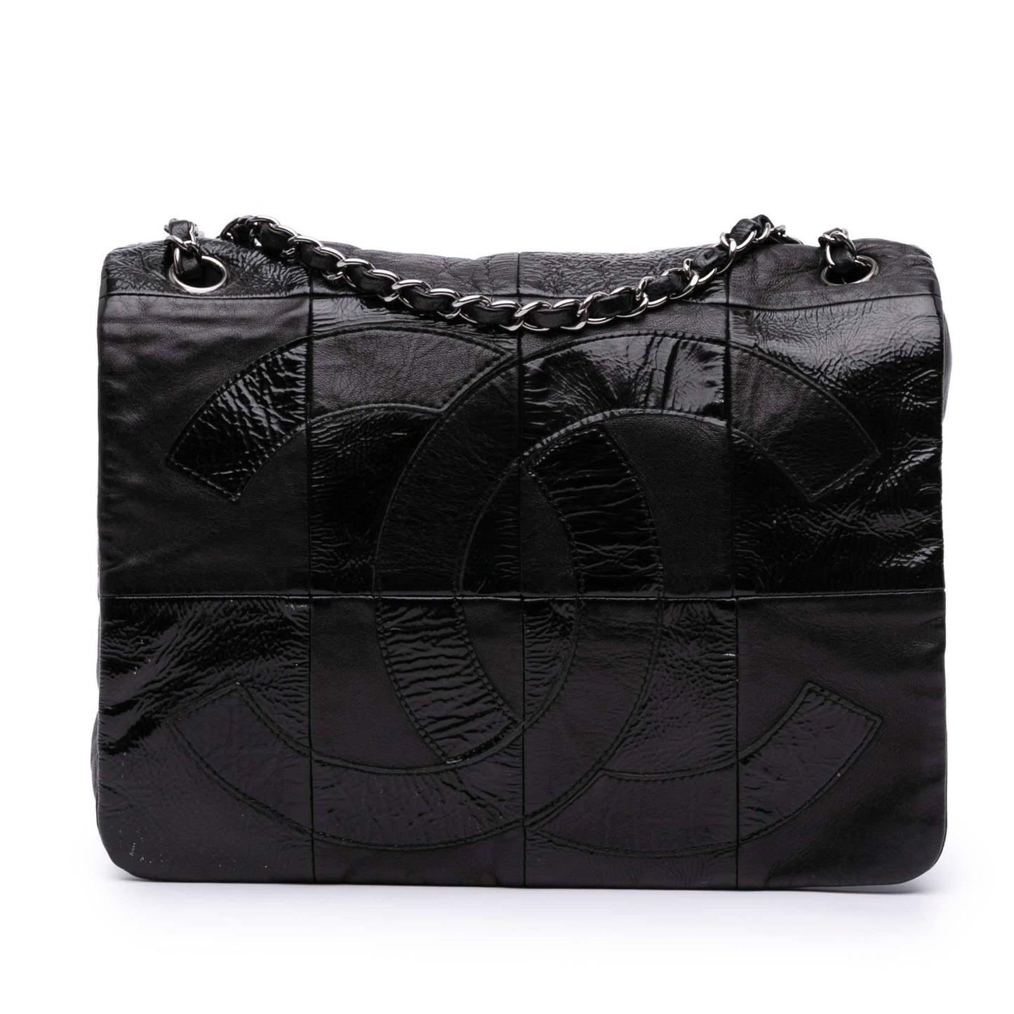 Chanel Lambskin And Patent Patchwork Brooklyn Flap