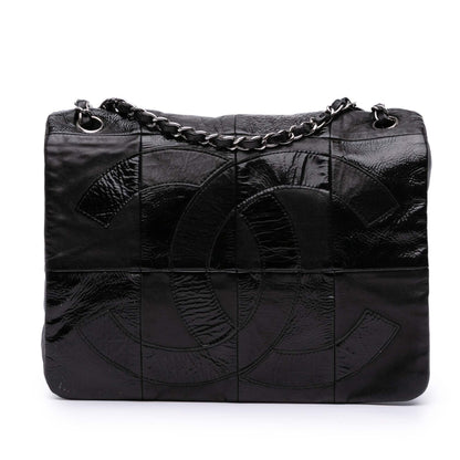Chanel Lambskin And Patent Patchwork Brooklyn Flap