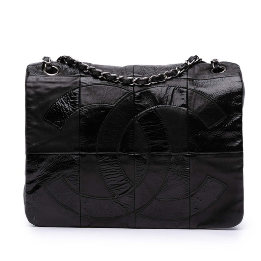 Chanel Lambskin And Patent Patchwork Brooklyn Flap