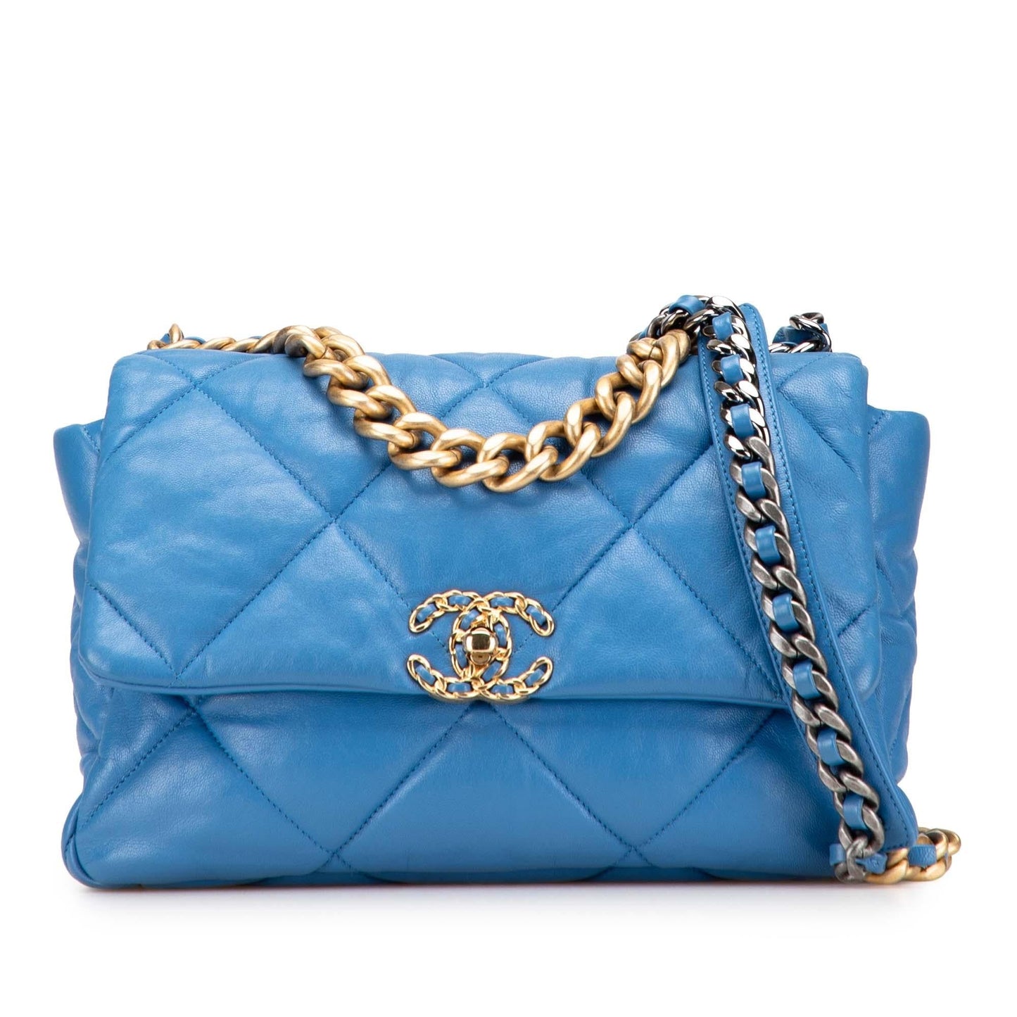 Chanel Gabrielle Lambskin Blue Shoulder Bag Style 8