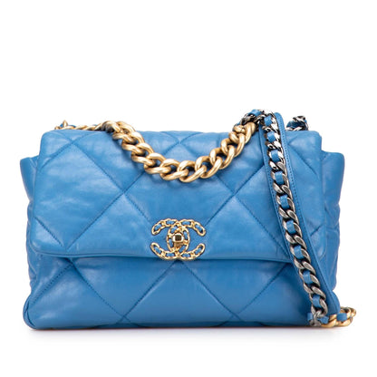 Chanel Gabrielle Lambskin Blue Shoulder Bag Style 8