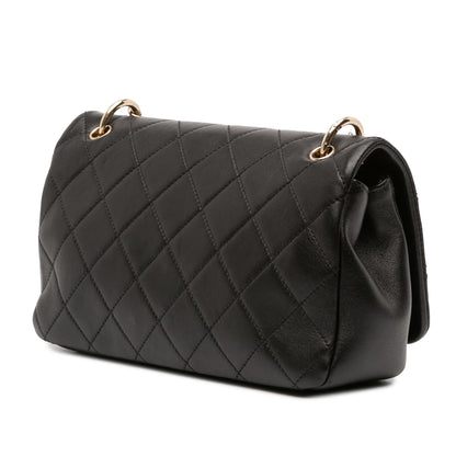 Chanel Large Lambskin Twist Chain Enamel Cc Flap