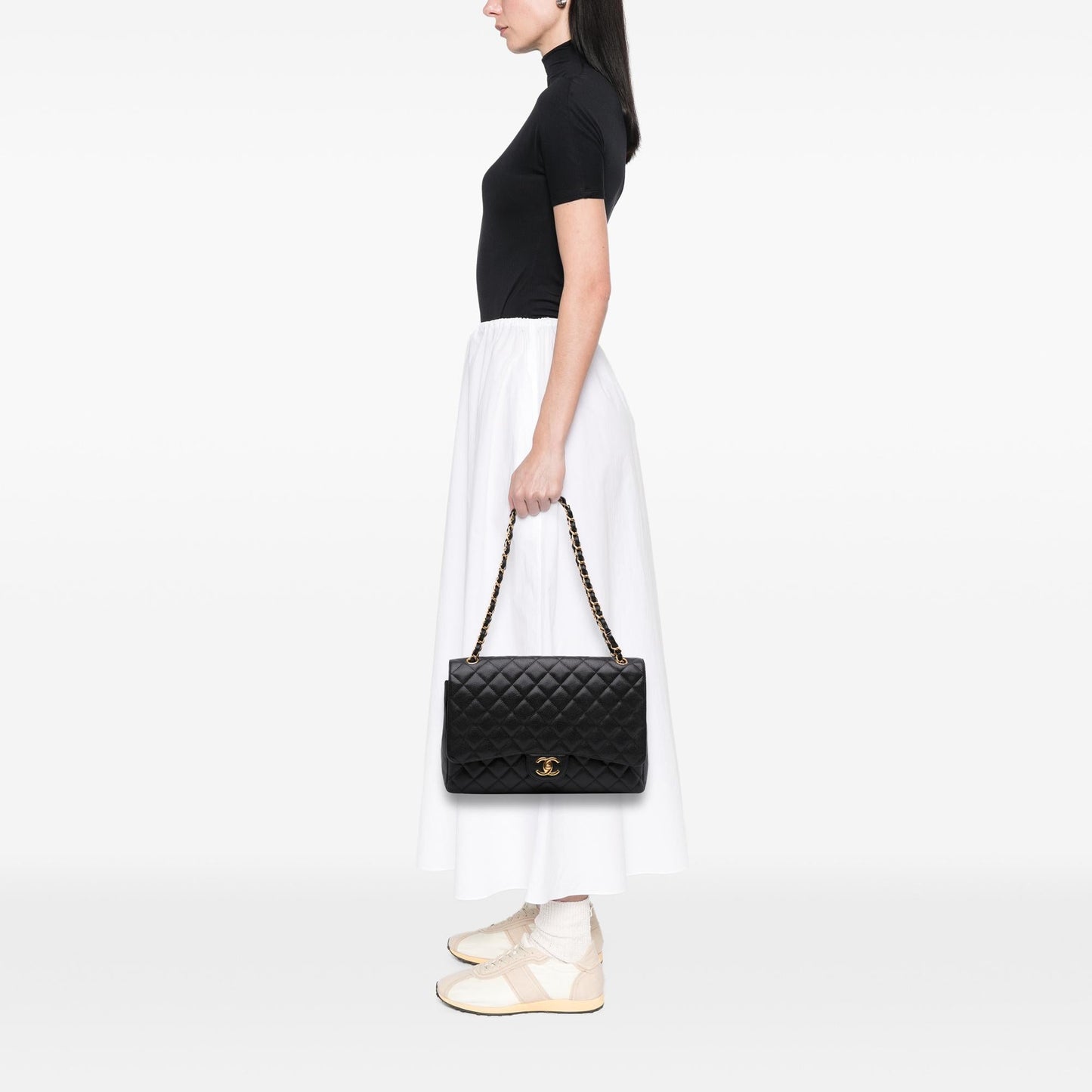 Chanel Gabrielle Caviar Black Shoulder Bag Style 4