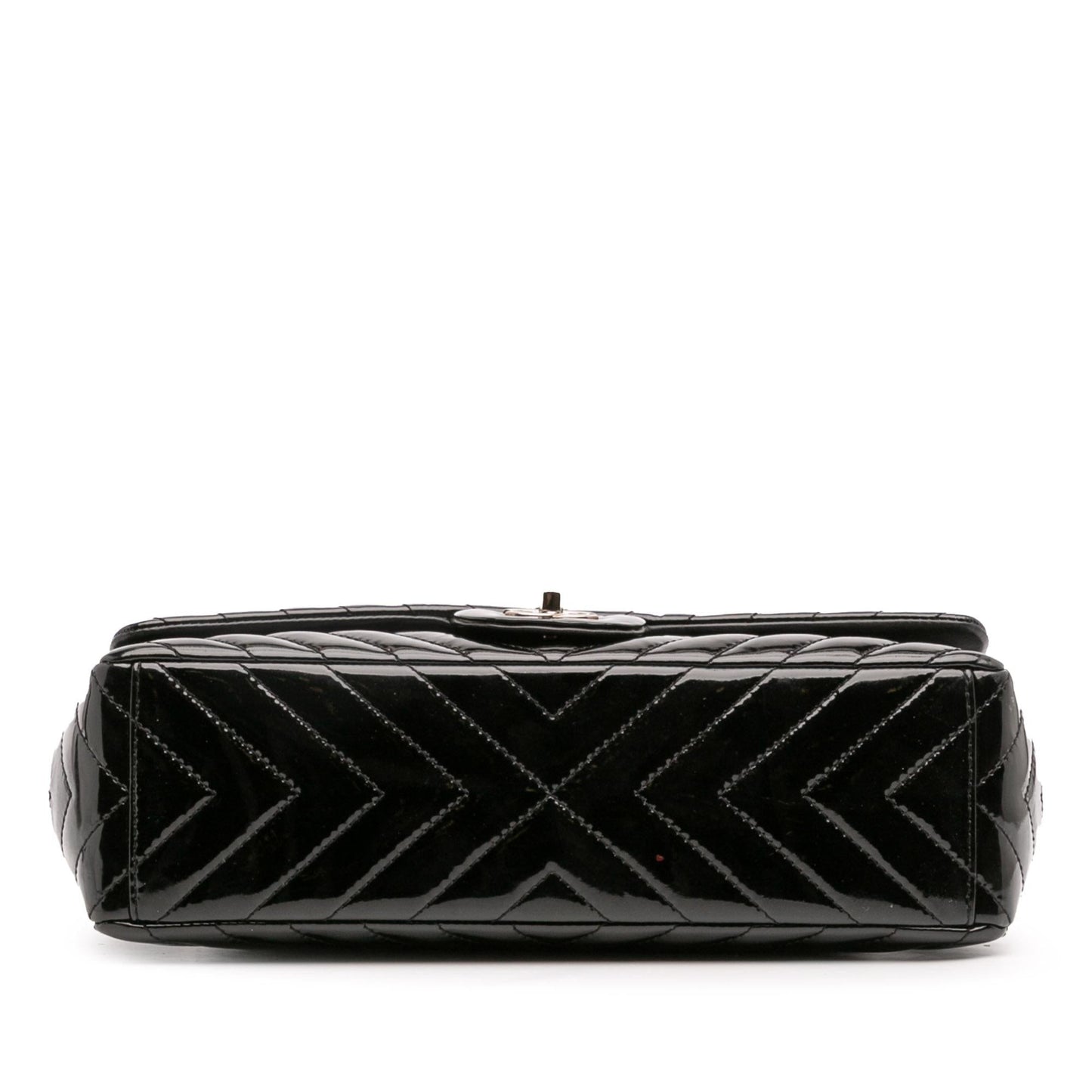 Chanel Maxi Classic Chevron Patent Single Flap