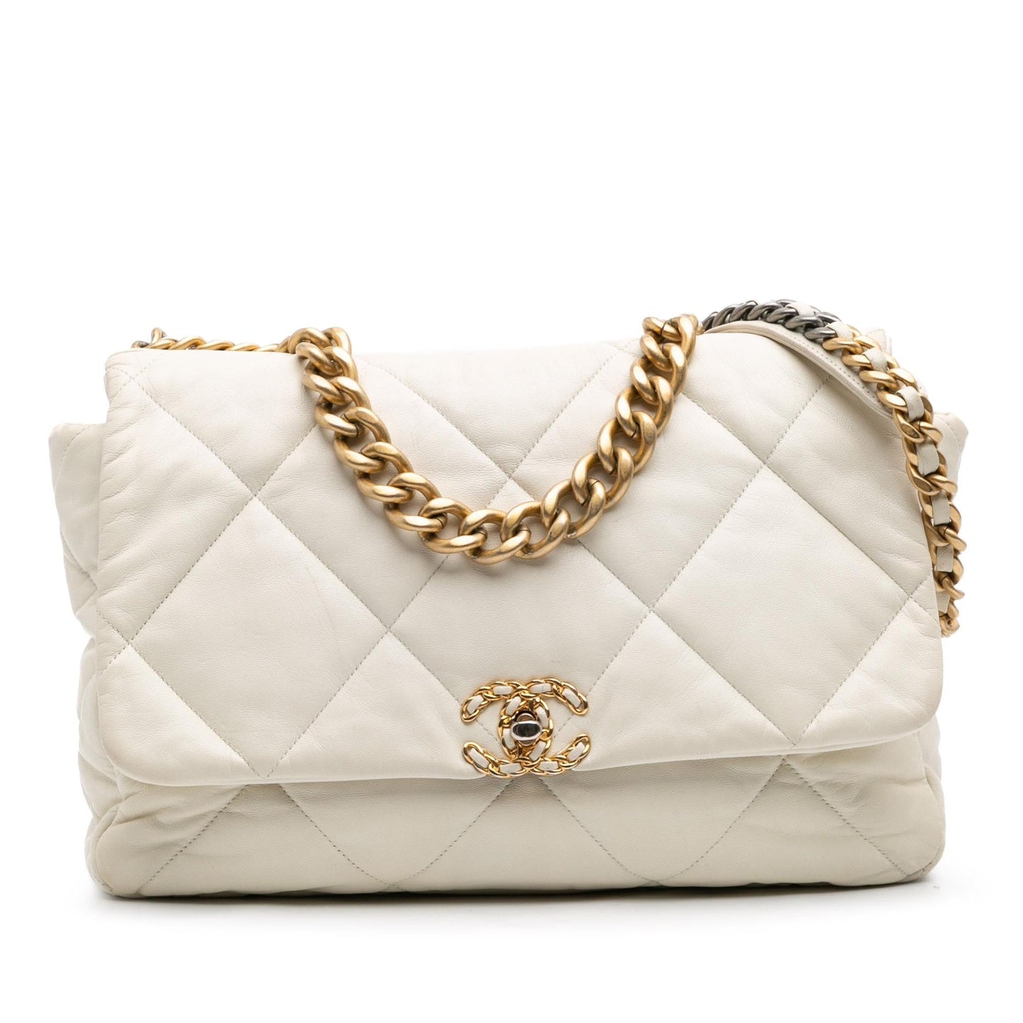 Chanel Gabrielle Lambskin White Shoulder Bag