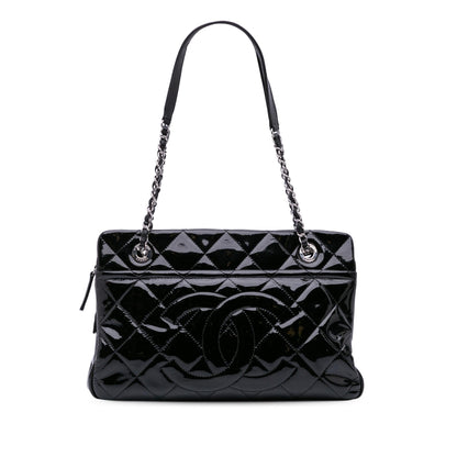 Chanel Medium Cc Patent Soft Shopper Tote