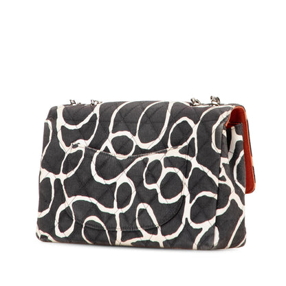 Chanel Medium Cc Quilted Printed Canvas Single Flap