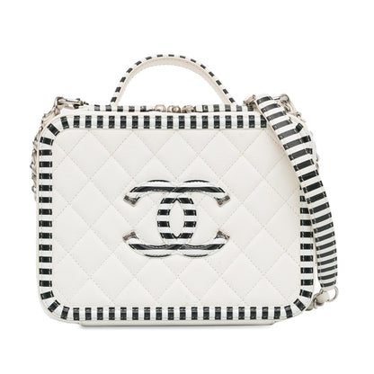 Chanel Medium Caviar Cc Filigree Vanity Case