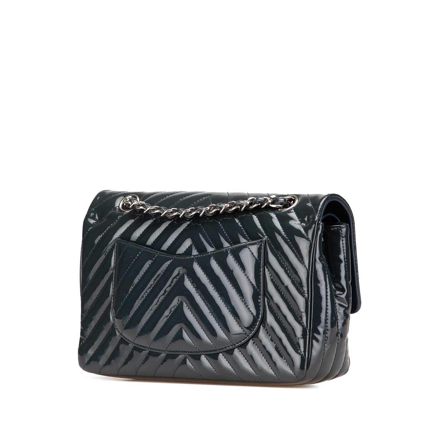 Chanel Gabrielle Patent Leather Blue Shoulder Bag Style 2