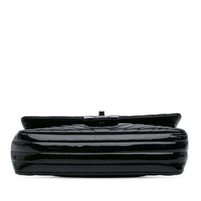Chanel Gabrielle Patent Leather Black Shoulder Bag Style 22