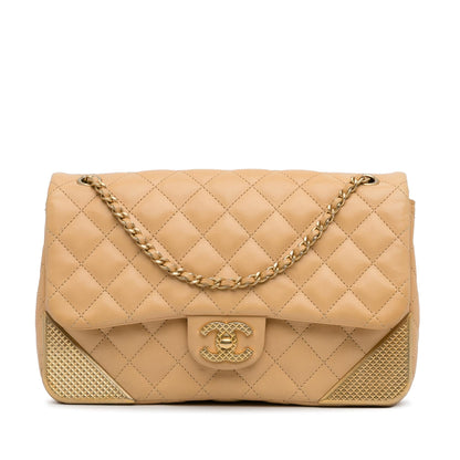 Chanel Gabrielle Lambskin Tan Shoulder Bag Style 11