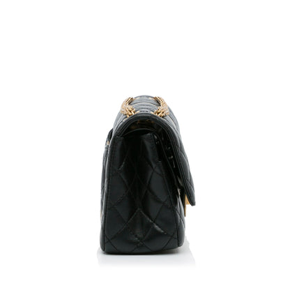 Chanel Medium Croc Embossed Lambskin 2 55 Reissue Double Flap Bag