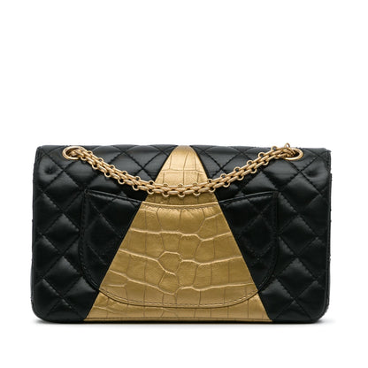 Chanel Medium Croc Embossed Lambskin 2 55 Reissue Double Flap Bag