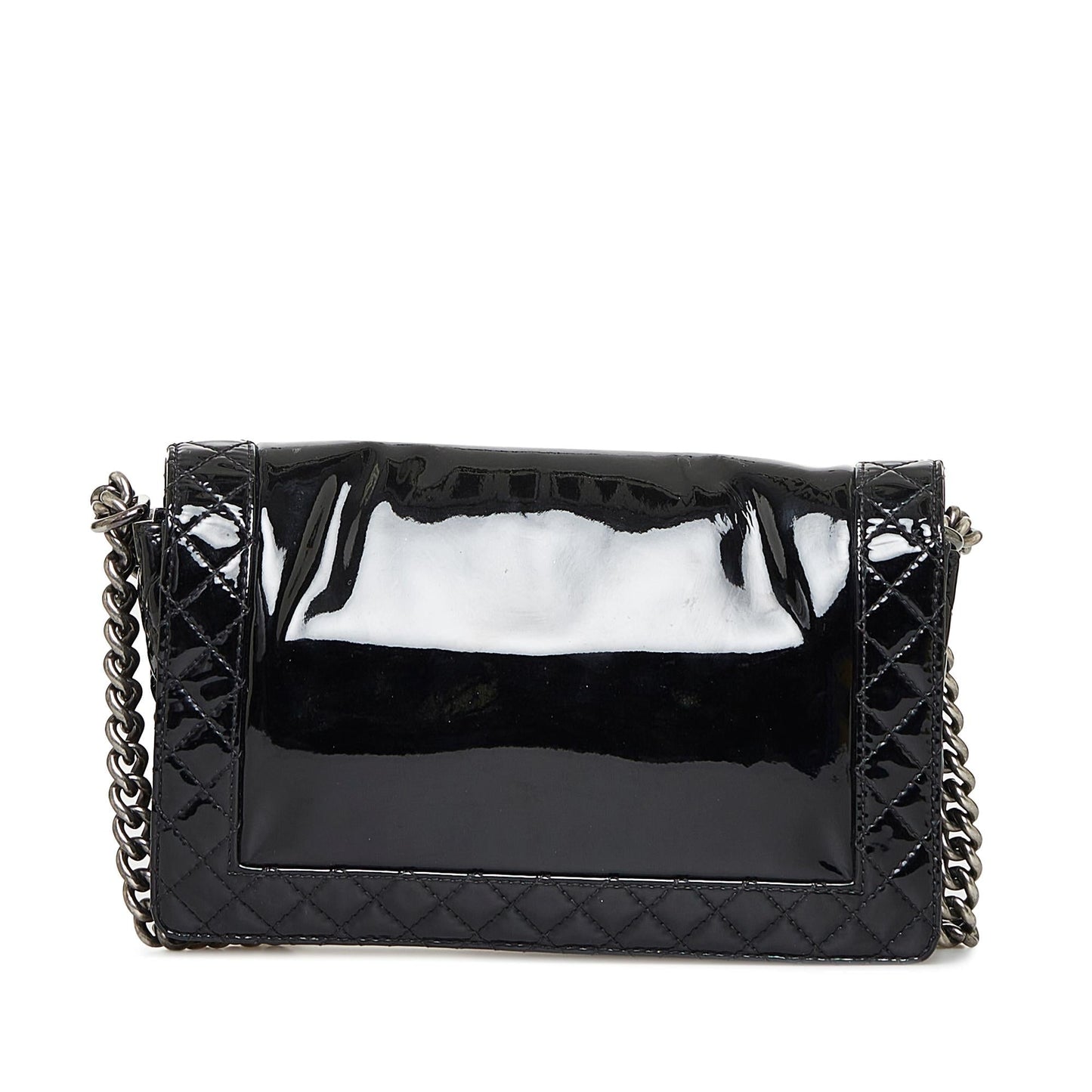 Chanel Boy Patent Leather Black Shoulder Bag