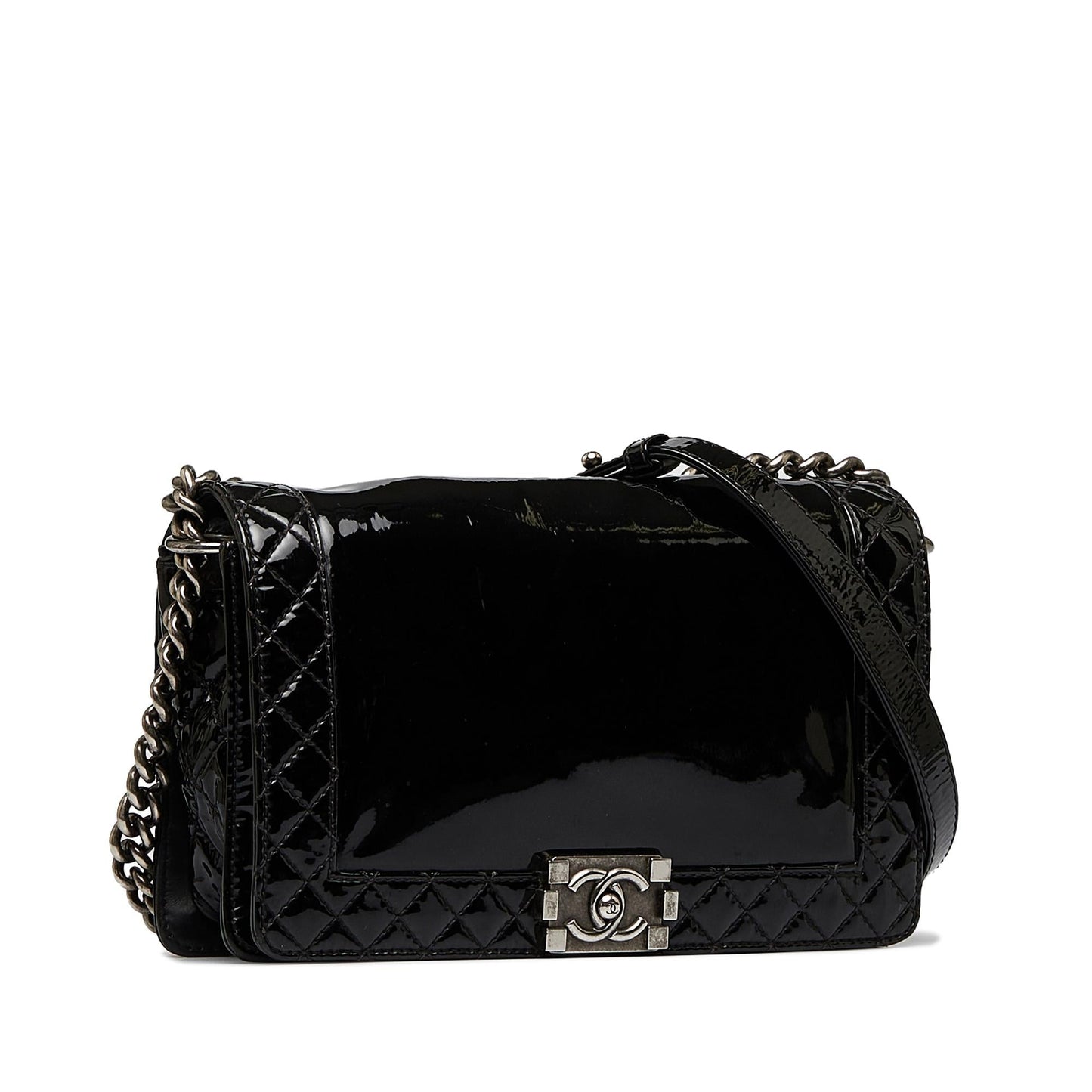 Chanel Medium Patent Boy Reverso Flap