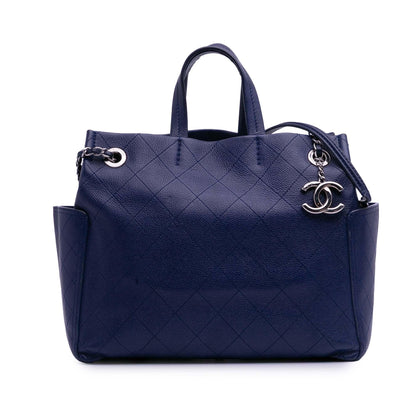 Chanel Medium Quilted Caviar Cc Pocket Tote