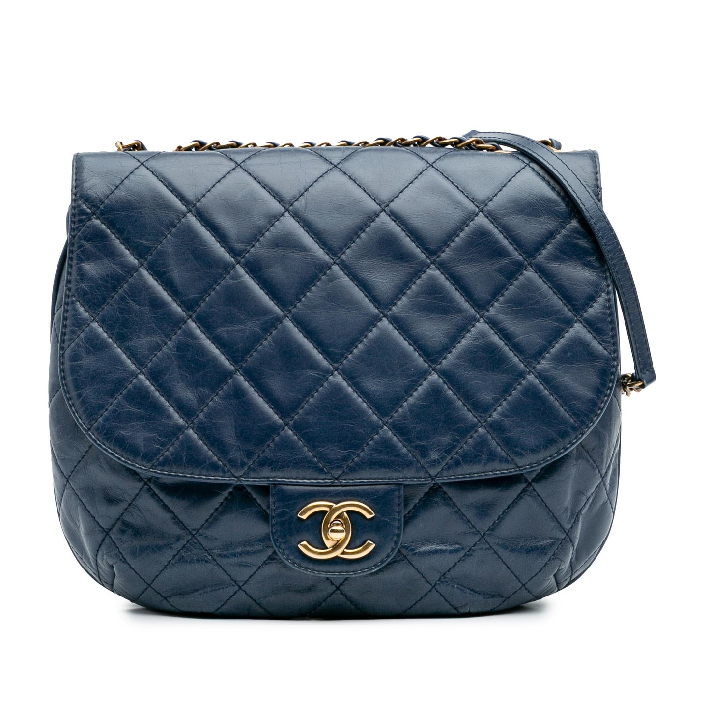 Chanel Medium Quilted Glazed Calfskin Bubble Cc Flap