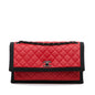 Chanel Medium Quilted Lambskin Grosgrain Two Tone Flap