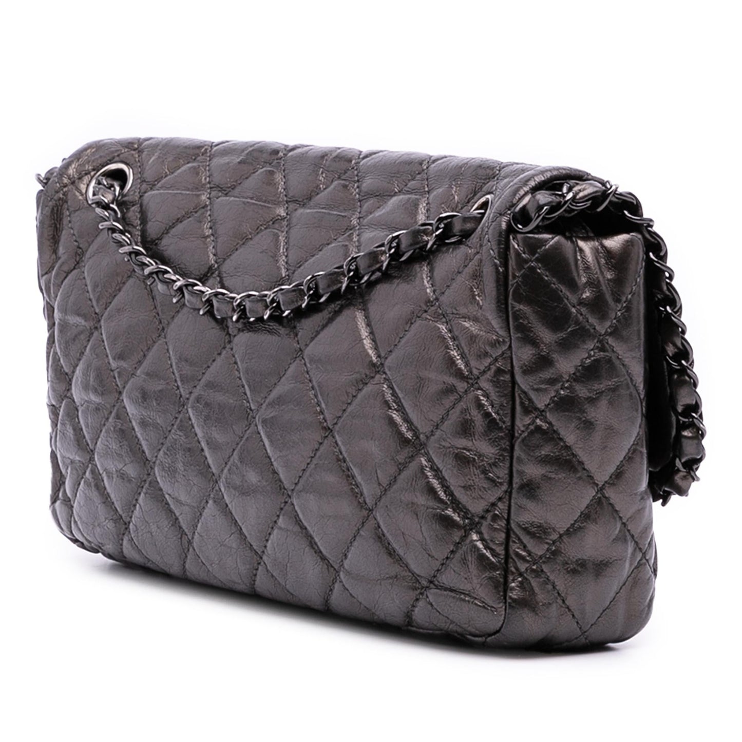 Chanel Gabrielle Calfskin Grey Shoulder Bag Calfskin