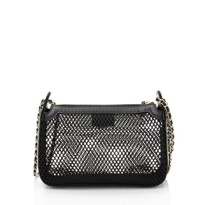 Chanel Mesh Lambskin Clutch With Chain