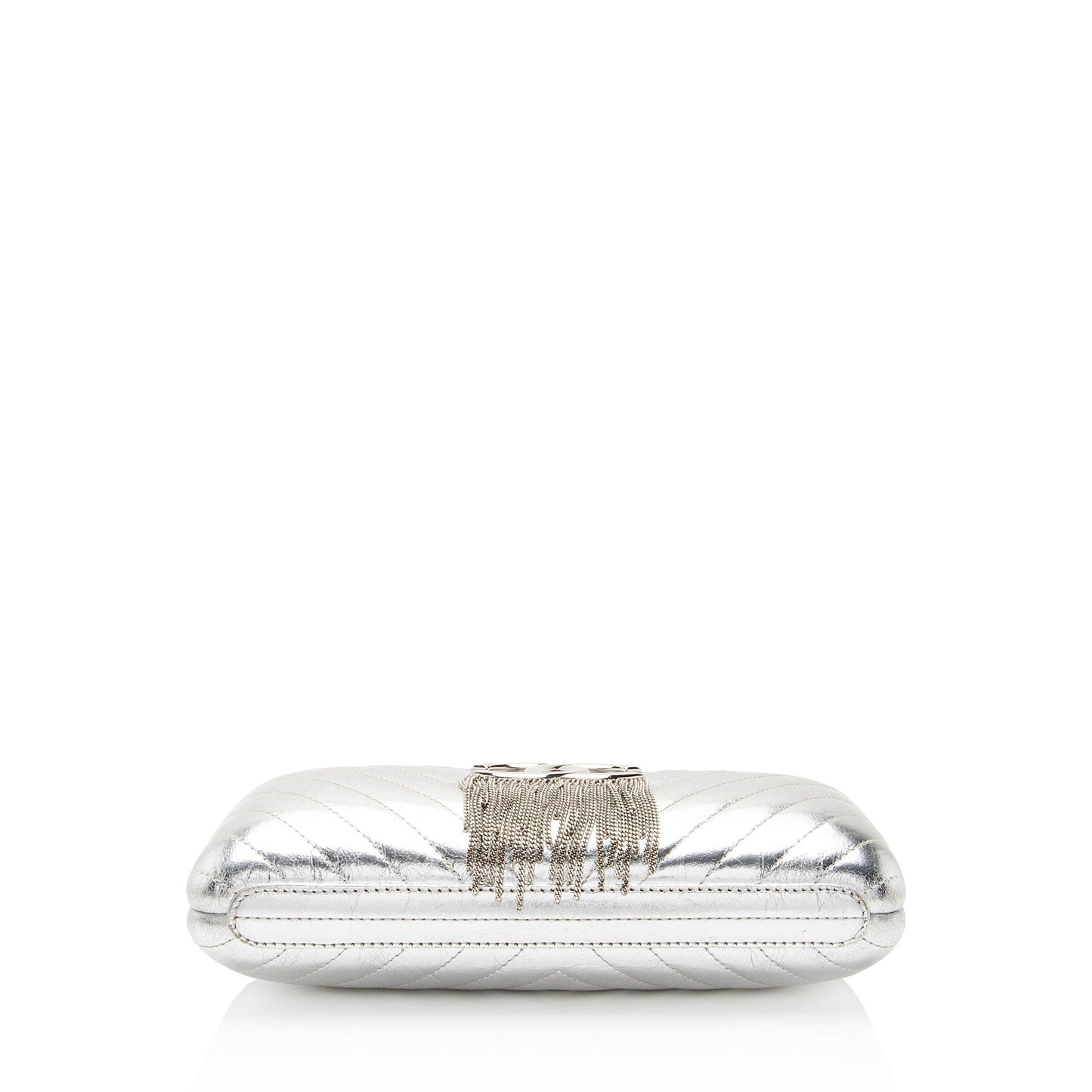 Chanel Metallic Crumpled Lambskin Fringe Clutch