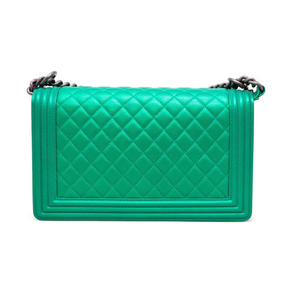 Chanel Boy Medium Calfskin Green Handbag