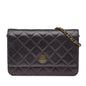Chanel Metiers D Art Quilted Iridescent Lambskin Tartan Button Wallet On Chain