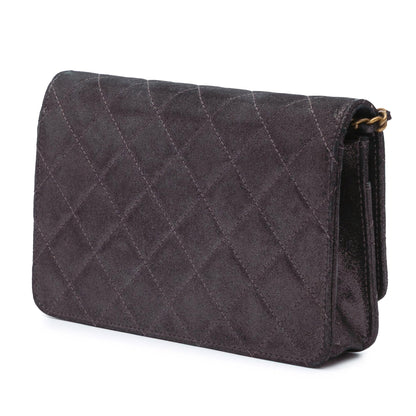 Chanel Metiers D Art Quilted Iridescent Lambskin Tartan Button Wallet On Chain