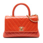 Chanel Mini Chevron Lambskin Coco Top Handle Bag