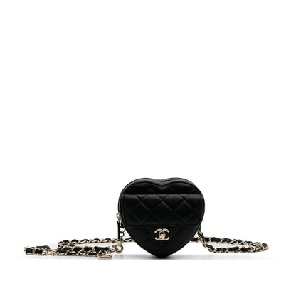 Chanel Mini Lambskin Cc In Love Heart Belt Bag