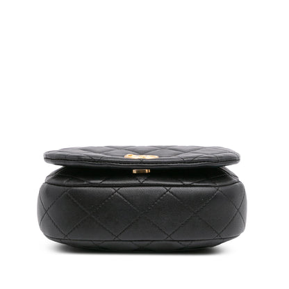 Chanel Mini Quilted Calfskin Coco Mail Clutch With Chain