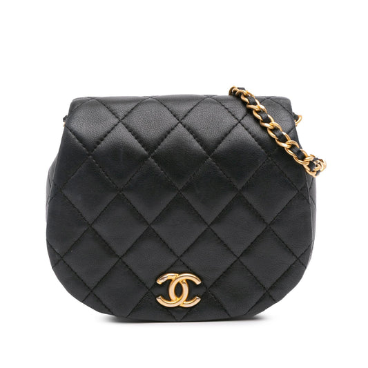 Chanel Mini Quilted Calfskin Coco Mail Clutch With Chain