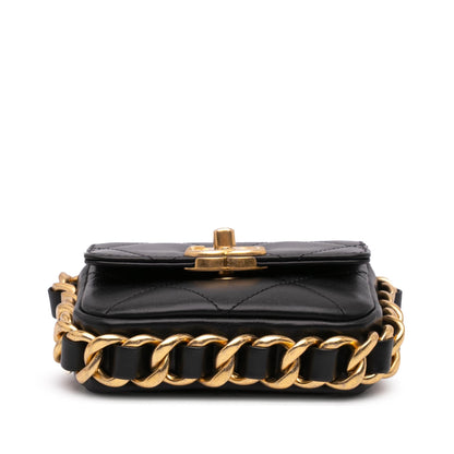 Chanel Gabrielle Calfskin Black Shoulder Bag Calfskin