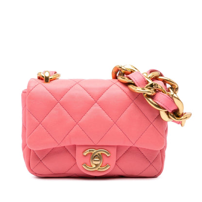 Chanel Gabrielle Lambskin Pink Shoulder Bag Lambskin