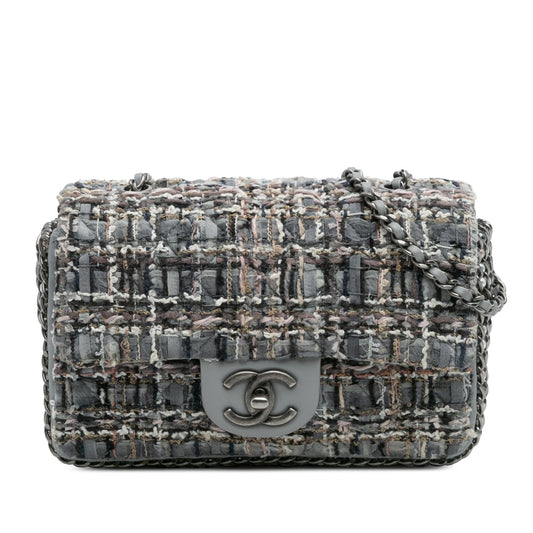 Chanel Mini Quilted Tweed River Of Pearls Flap